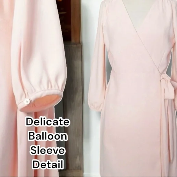 NEW J Crew 🖤 Black Label 🖤 Pink Wrap Dress – Wedding Guest, Fully Lined, Size 6 - Picture 11 of 17